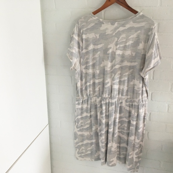 Old Navy Mini T-Shirt dress Camo print Heather Gray Cream Vanilla Beige Sz XXL - Picture 8 of 8